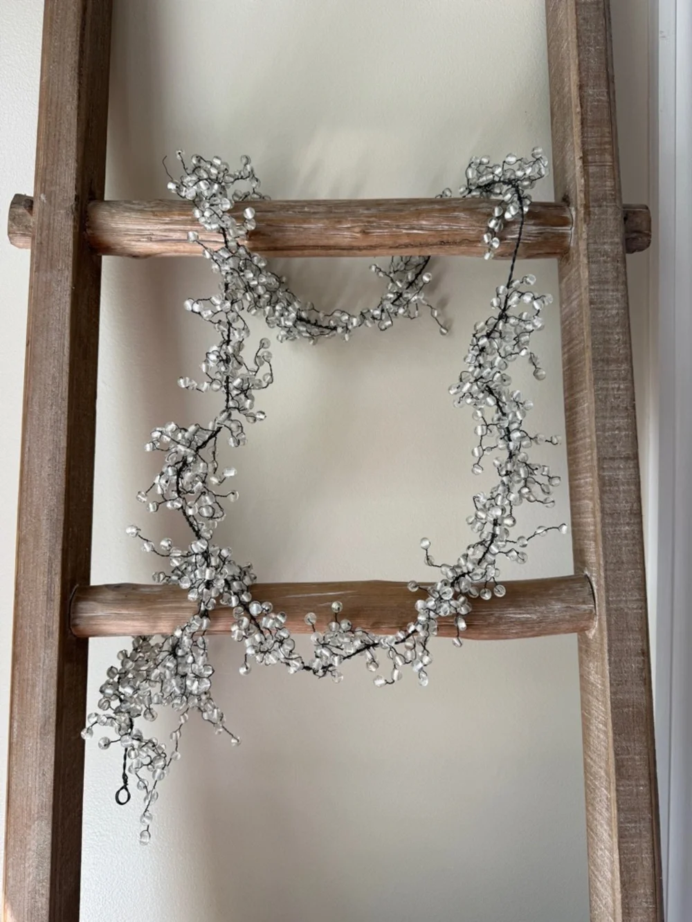RARE Pottery Barn Silver Pepperberry Glass Bead Garland